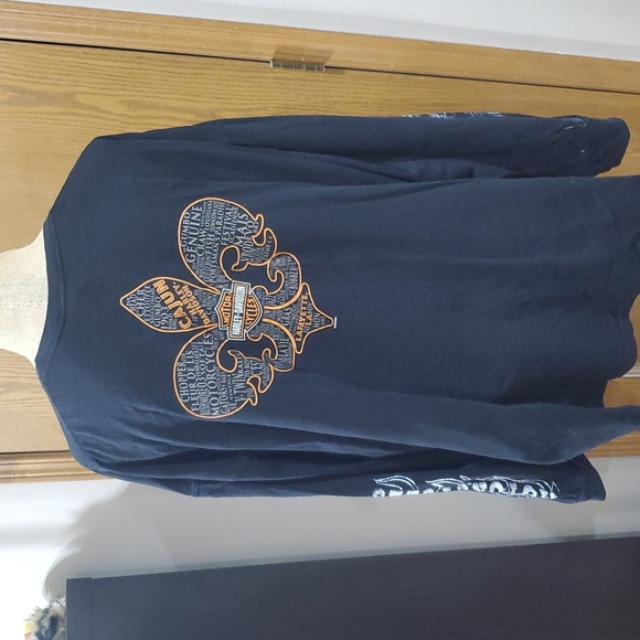 Harley Davidson Lafayette LA fluer de lis long sleeve tshirt - Picture 6 of 9